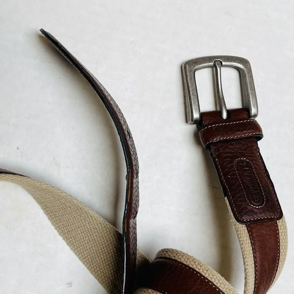 Columbia Leather Fabric Belt‎ Mens 40 Western Outdoor Casual Travel Vacation